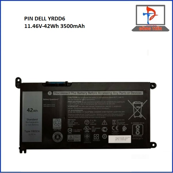 PIN LAPTOP DELL 5482 5493 5593 5481 5581 YRDD6 42WH