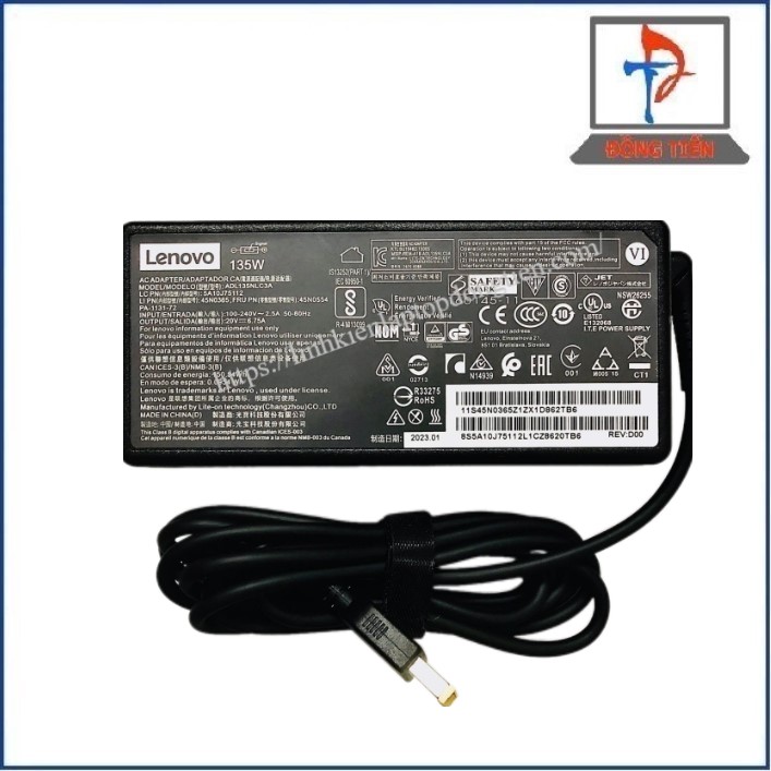 Sạc Laptop Lenovo Đầu USB  20V-6.75A 135W 