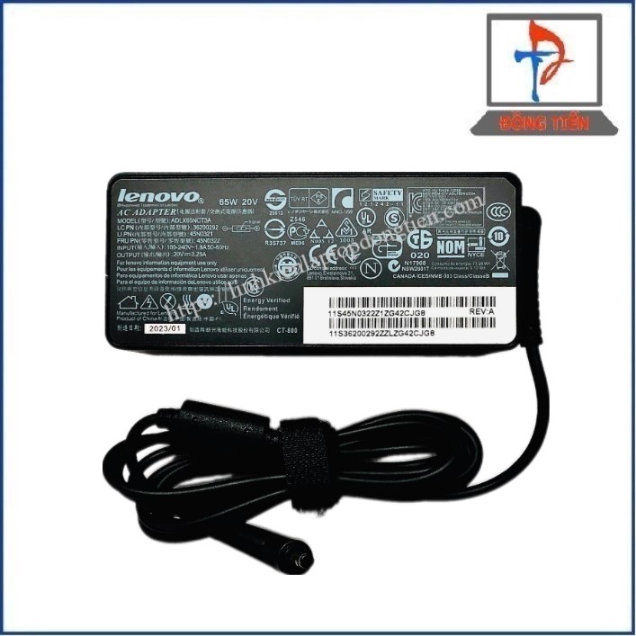 Sạc Laptop Lenovo Đầu Nhỏ (4.0*1.7)  20V-3.25A 65W Type Dài