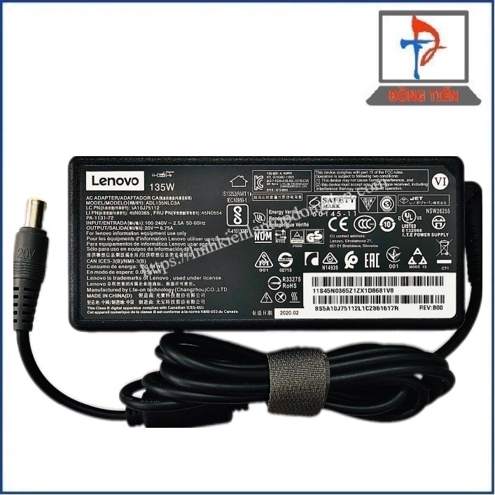 Sạc Laptop Lenovo Đầu Kim Lớn (8.0*7.4) 20V - 6.75A 135W