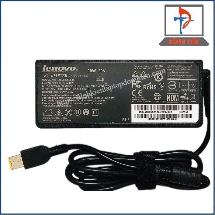 Sạc Laptop Lenovo Đầu USB  20V-4.5A 90W Type Thường