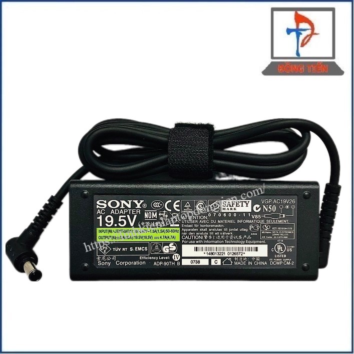 Sạc Laptop Sony Đầu (6.5*4.4) 19.5V - 4.7A 90W