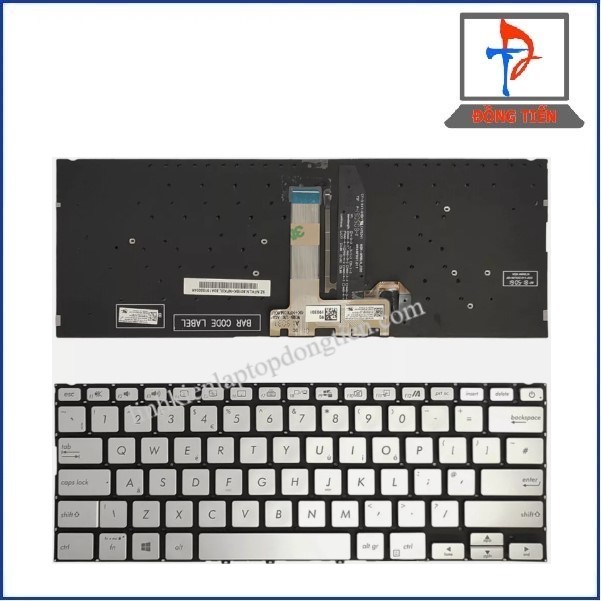 Bàn phím laptop Asus VivoBook X432 UX432 S432 X432 K432 V432 K432FL Bạc (Có Đèn)