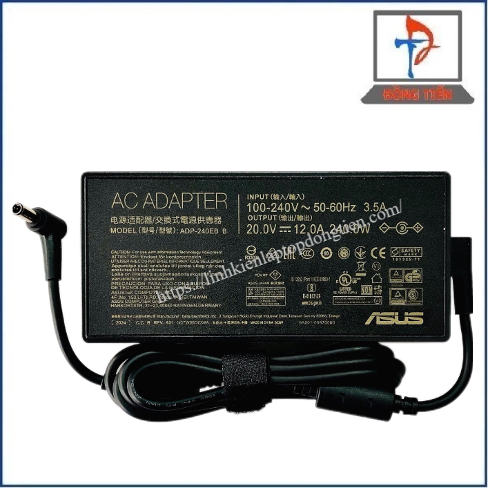 Sạc Laptop Asus Đầu Kim Lớn (6.0*3.7) 20V - 12A  240W